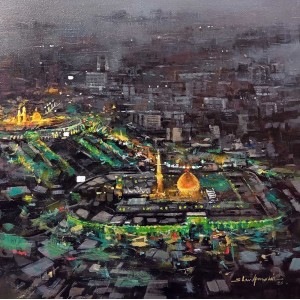 Shan Amrohvi, 18 x 18 inch, Acrylic on Canvas, Cityscape Painting, AC-SA-204